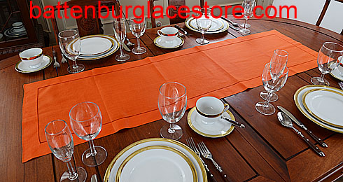 Table runner. Solid Color. Flame Orange 16x54